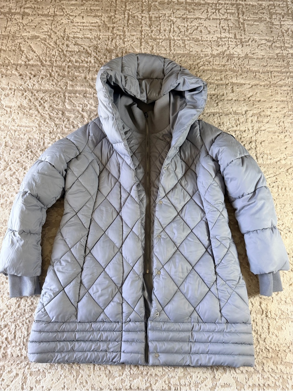 Jessica Simpson Gray Quilted Hooded Puffer Coat